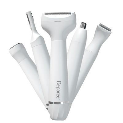 Deparee Rechargeable Electric Shaver for Women - Painless Bikini Trimmer for Face Legs Underarms, Portable Travel-Size Body Razor (White)