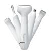 Deparee Rechargeable Electric Shaver for Women - Painless Bikini Trimmer for Face Legs Underarms, Portable Travel-Size Body Razor (White) view 1