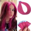 Hot Pink Tape in Hair Extensions Human Hair Invisible Seamless Mini Tape ins Human Hair Extensions for Women view 1