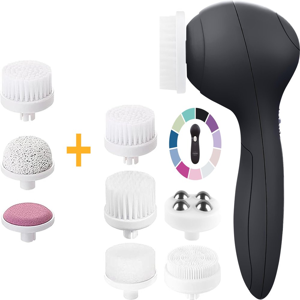 Bundle of Facial Cleansing Brush Onyx and 3 Extra Replacement Heads