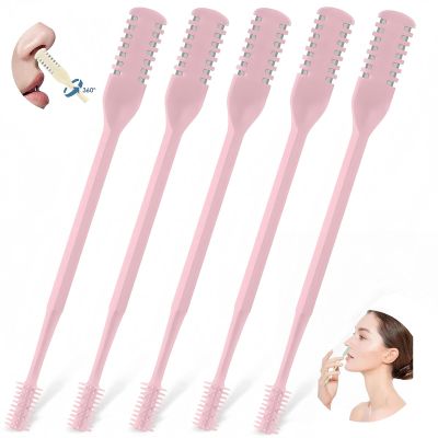 prgislew Nose Hair Trimmer 5 Pcs 2-in-1,2025 New Double Sided Nose Trimmer.Portable 360 Rotating Manual Nasal Hair Cutter for Men and Women, Manual Hair Remover for Home Travel Essentials
