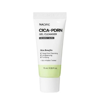 NACIFIC Cica PDRN Gel Cleanser Mini 0.51 fl oz 15ml Centella Asiatica, Low pH Deep Pore Cleanser for Sensitive Skin, Soothing & Purifying Korean Face Wash, Travel Size