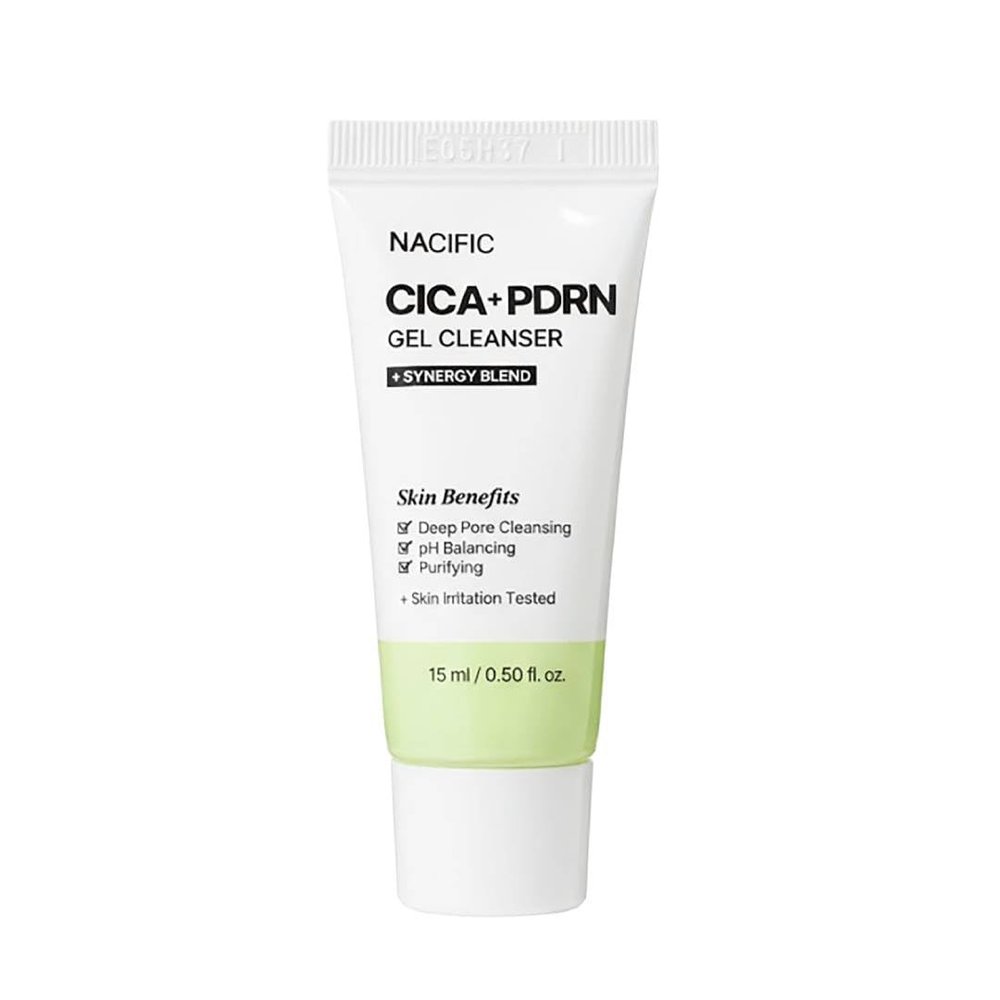 NACIFIC Cica PDRN Gel Cleanser Mini 0.51 fl oz 15ml Centella Asiatica, Low pH Deep Pore Cleanser for Sensitive Skin, Soothing & Purifying Korean Face Wash, Travel Size