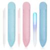 3 PCS Glass Cuticle Pusher Set with Leather Case Dual Ended Glass Cuticle Stick Cuticles Remover Tool Manicure Stick Angled Cuticles Filing Pusher for NailsCare view 1