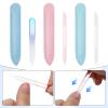 3 PCS Glass Cuticle Pusher Set with Leather Case Dual Ended Glass Cuticle Stick Cuticles Remover Tool Manicure Stick Angled Cuticles Filing Pusher for NailsCare view 3