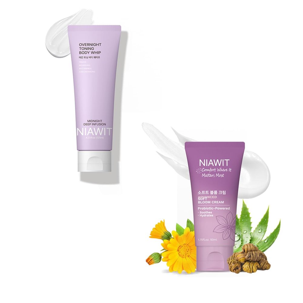 NIAWIT Body & Intimate Care Duo  Overnight Firming Body Whip + Feminine Moisturizer, Hydrating & Smoothing Set for Head-to-Toe Confidence