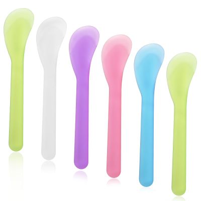 6 pcs Makeup Scoop Spatulas 5 Color Lotion Spatula 5 In Facial Cream Spatula Plastic Beauty Spatulas Reusable Cosmetic Dig Scoop Facial Skin Care Tools for Cream Moisturizers DIY Facemask Mixing