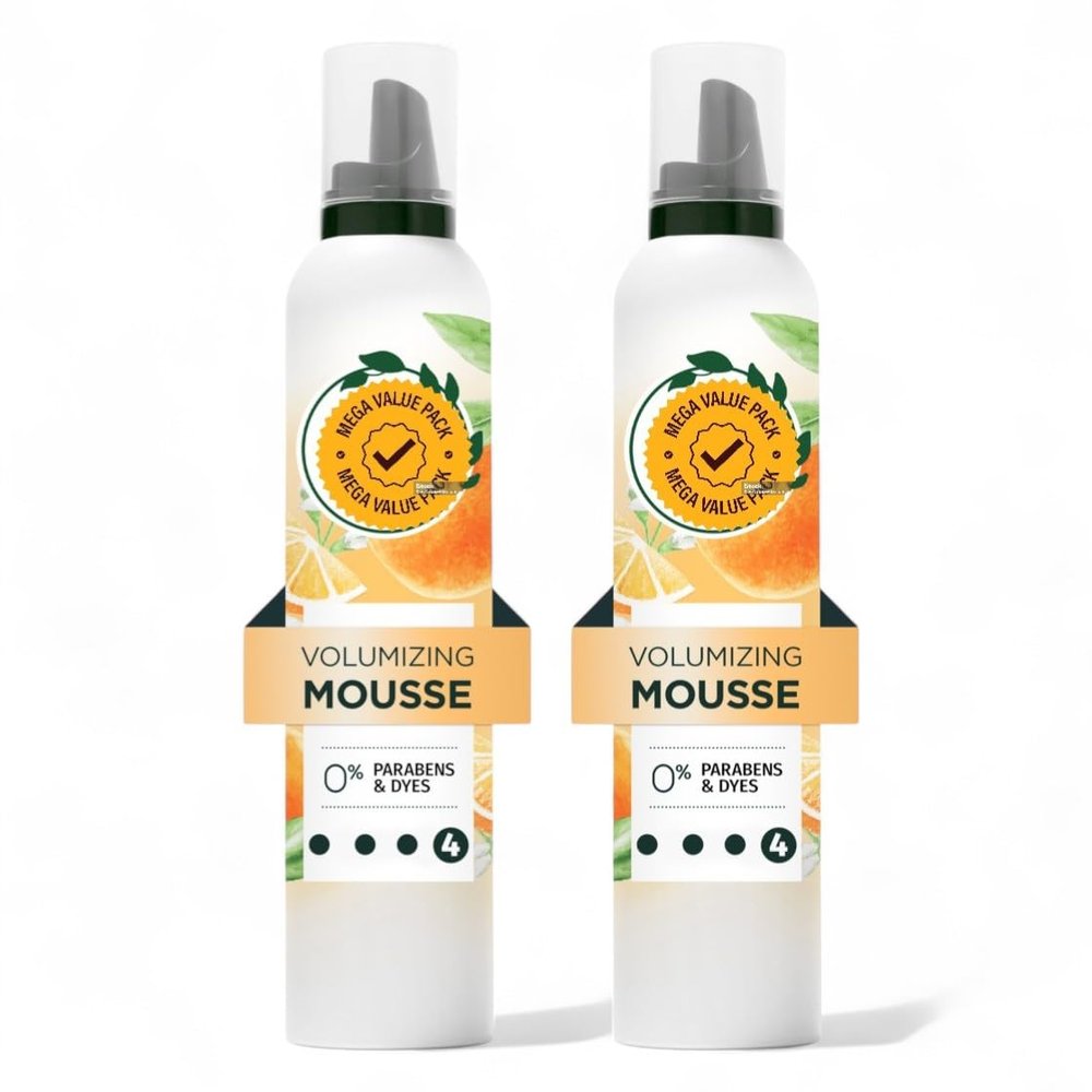 Her~bal Essences Volumizing Mousse, Weightless Volume, All Day Hold Mousse for Fine Hair, 6.8 fl oz (Pack of 2)