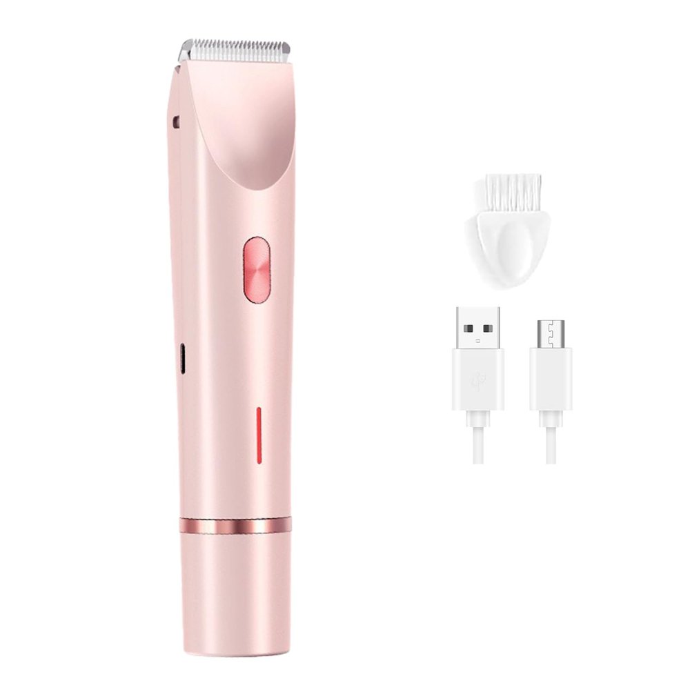 ADVdga 2 in 1 Electric Shaver for Women, Rechargeable Electric Shaver and Accessories, Wet and Dry Use Body Trimmer for Home (Pink)