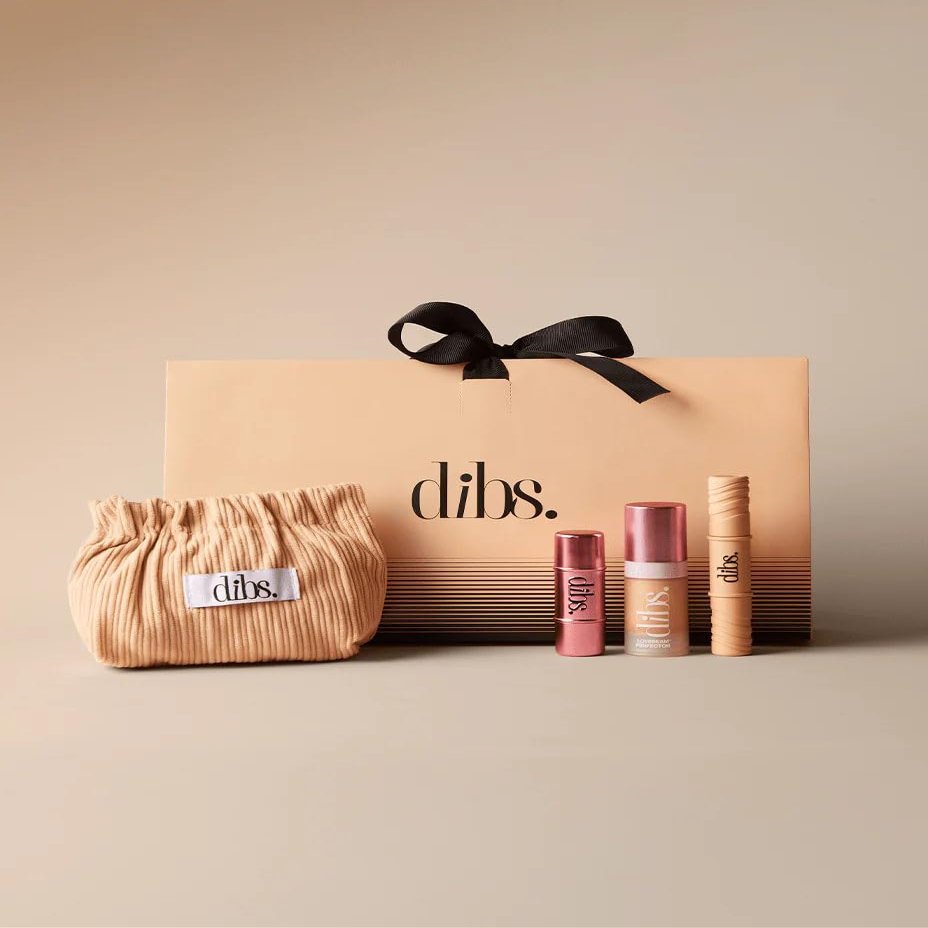 Dibs Beauty - Merry & Bright Kit - Travel-Friendly Highlighter, Perfector, and Mascara Set for Glowing Skin, Smooth Complexion, and Defined Eyes, Lightweight, Portable, Everyday Beauty Essentials