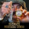 Mustache Wax Medium Hold Bare Bones 1 oz Tin & Necklace Death Grip Mustache Comb Mens Combo Kit - Grooming For Men Handlebar Moustache view 2