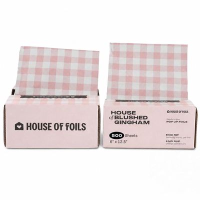 House of Foils Cute 6x12.5 Hair Foils (Blushed Gingham, 1000 Count)