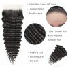5x5 SKINLIKE 100% Real HD Lace Closure Human Hair Deep Wave Closure 0.095mm Ultra-thin Invisible Swiss HD Lace Closure Pre Plucked Small Single Knots Brazilian Virgin Human Hair Closure 12inch view 4