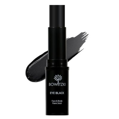 Bowitzki Face Body Paint Stick Eye Black Softball Football Baseball Sports , Non-Toxic Hypoallergenic for Halloween SFX Makeup Cosplay Joker Costume Parties Cream-Blendable (Black)