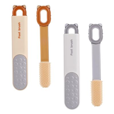 2pcs Double-Sided Stainless Steel Foot File, Foot Scrubber & 2 Feet Seam Brush Professional Pedicure Tool for Dry Wet Feet Dead Skin & Hard Skin Remover Tool