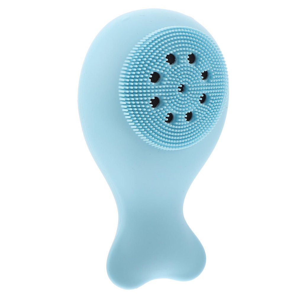 Silicone Bath Brush for Shower Body Cleaning Soft Blue Scrubber