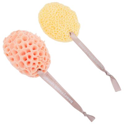 Didiseaon 2Pcs Greek Seaweed Bath Sponge Ultra Soft Exfoliating Shower Pouf for Gentle Body Cleansing and Skin Soothing Honeycomb Bath Ball for Daily Use