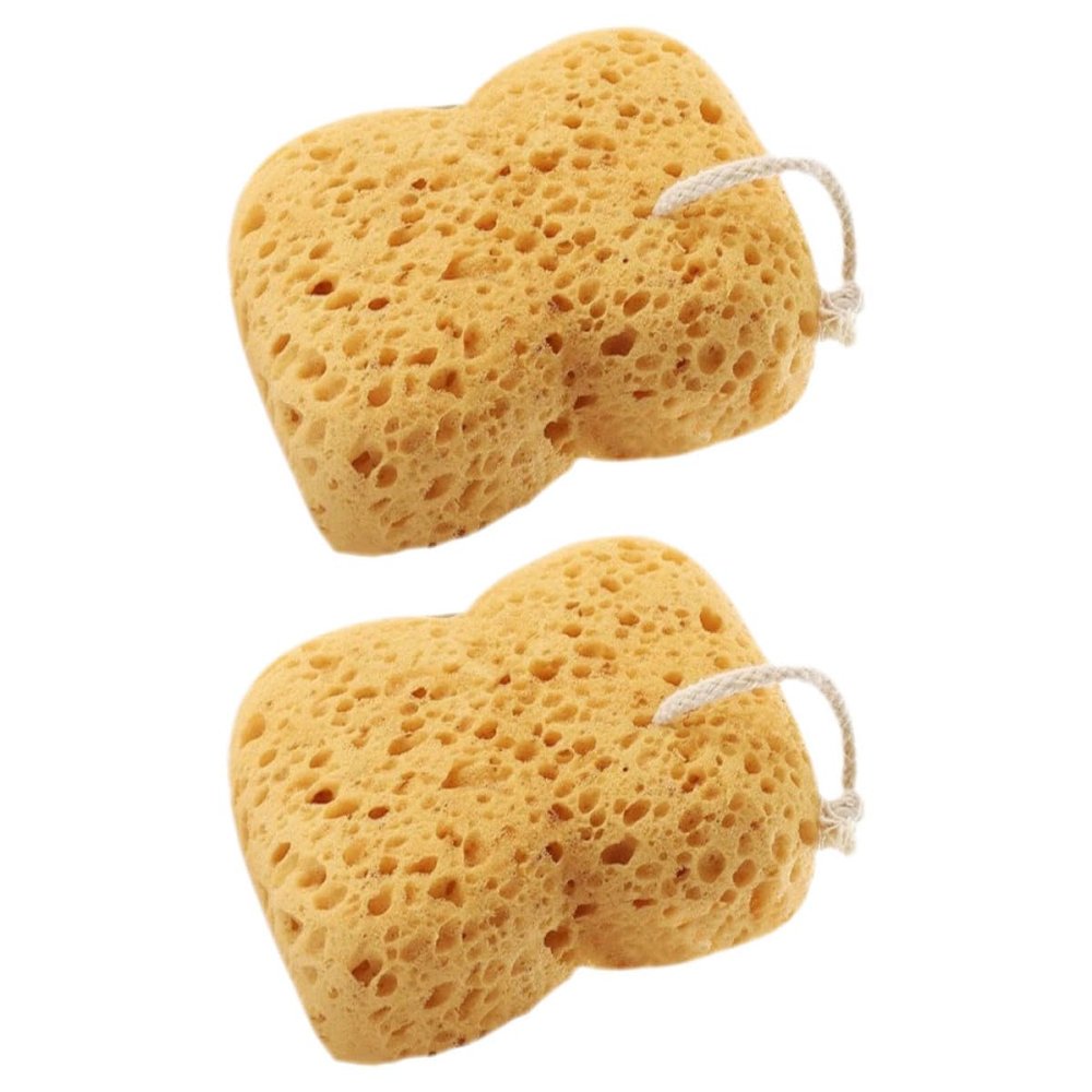 POPETPOP 2pcs Honeycomb Exfoliating Sponges Soft Pure Body Scrubber for Shower Gentle Skin Exfoliator Bath Sponge Suitable for Men and Women