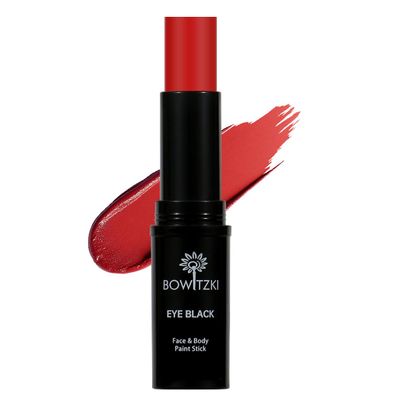 Bowitzki Face Body Paint Stick Eye Black Softball Football Baseball Sports , Non-Toxic Hypoallergenic for Halloween SFX Makeup Cosplay Joker Costume Parties Cream-Blendable (Red)
