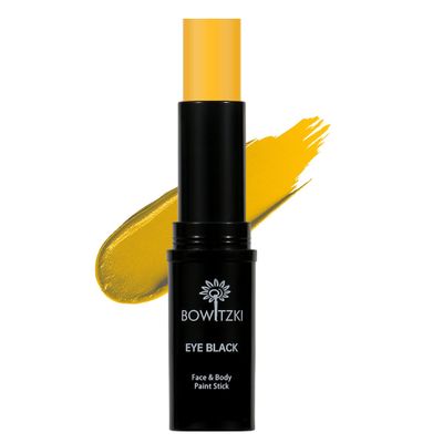 Bowitzki Face Body Paint Stick Eye Black Softball Football Baseball Sports , Non-Toxic Hypoallergenic for Halloween SFX Makeup Cosplay Joker Costume Parties Cream-Blendable (Yellow)