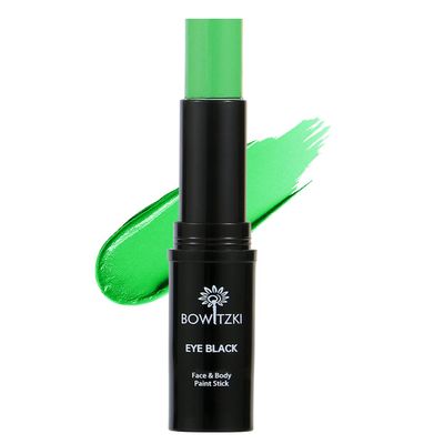 Bowitzki Face Body Paint Stick Eye Black Softball Football Baseball Sports , Non-Toxic Hypoallergenic for Halloween SFX Makeup Cosplay Joker Costume Parties Cream-Blendable (Green)
