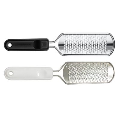 Beatifufu 2 Pcs Double-Sided Stainless Steel Foot Grinders Pedicure Tools for Household Callus Removal and Dead Skin Exfoliation with Comfortable Handle and Hanging