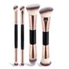 Stlalsa 4-piece foundation make-up makeup brush double head beveled contour brush suitable for mixing liquid powder concealer cream blush brush eyes (black) view 1
