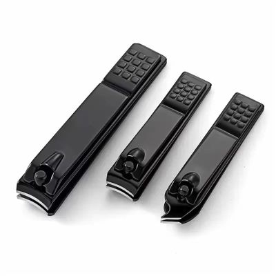 3 Pcs Black Nail Trimmer Stainless Clippers for Hard Nail Beauty Salon Tool