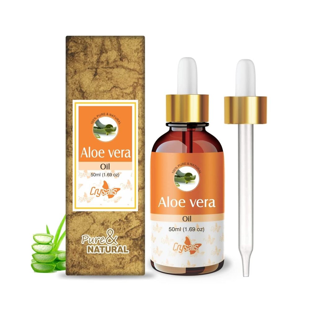 BEMT Aloe Vera (Aloe Barbadensis) Oil 100% Pure & Natural Organic Essential Oil for Skin & Hair Care Moisturizing & Nourishing 50ml with Dropper