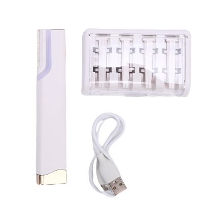 ZJchao Facial Exfoliation Hair Removal Tool USB Rechargeable 3 Speed Adjustable Women Face Hair Trimmer with LED Light 4 Refill Heads for Sensitive Skin (White)