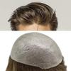 JUST HAIR Thin Skin Mens Toupee Human Hair Replacement V-looped Men Hair Piece 0.04mm Invisible Toupee for Men Hair System 6X8-80% density#5 Medium Light Brown view 1