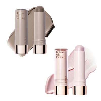 Espoir Be Glow Shading Stick Contour #2 Cool Gray and Be Glow Radiance Stick Highlighter #2 Moonlight | Creamy Solid Texture, Face Shaping for Natural Daily Makeup