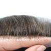 JUST HAIR Thin Skin Mens Toupee Human Hair Replacement V-looped Men Hair Piece 0.04mm Invisible Toupee for Men Hair System 8X10-80% density#365 Dark Brown+65% Gray view 3
