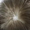 JUST HAIR Thin Skin Mens Toupee Human Hair Replacement V-looped Men Hair Piece 0.04mm Invisible Toupee for Men Hair System 7X9-100% density#540 Medium Light Brown+40% Gray view 4