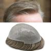 JUST HAIR Thin Skin Mens Toupee Human Hair Replacement V-looped Men Hair Piece 0.04mm Invisible Toupee for Men Hair System 6X8-100% density#730 Very Light Brown+30% Gray view 1