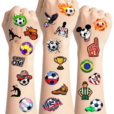 100 Pcs Soccer Fan Temporary Tattoo Set Premium Football Designs, Pre-Cut for Easy Application, Ideal for Game Day, Watch Parties & Fan Support