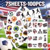 100 Pcs Soccer Fan Temporary Tattoo Set Premium Football Designs, Pre-Cut for Easy Application, Ideal for Game Day, Watch Parties & Fan Support view 4