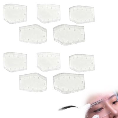 10-Piece Eyebrow Ruler Kit - Eyebrow Designer Ruler, Transparent Mapping Shaper Stencils for Precise Brow Shaping and Positioning
