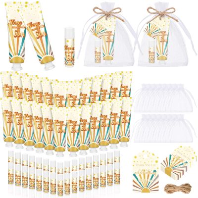 Dansib 24 Sets Here Comes the Shower Gifts Here Comes the Hand Cream and Lip Balm Shower Party Favors for Guest Travel Size Hand Lotion and Lip Balm Bulk Birthday Party Supplies