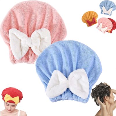 2026 New Super Absorbent Hair Towel Wrap For Wet Hair,Microfiber Hairs Towel Wrap Women Quick-Drying,Multi Functional Thickened Hairs Towels,Soft Bow Tie Wet Hairs Towels Wraps For Women (2PCS-B)