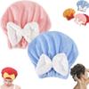 2026 New Super Absorbent Hair Towel Wrap For Wet Hair,Microfiber Hairs Towel Wrap Women Quick-Drying,Multi Functional Thickened Hairs Towels,Soft Bow Tie Wet Hairs Towels Wraps For Women (2PCS-B) view 1