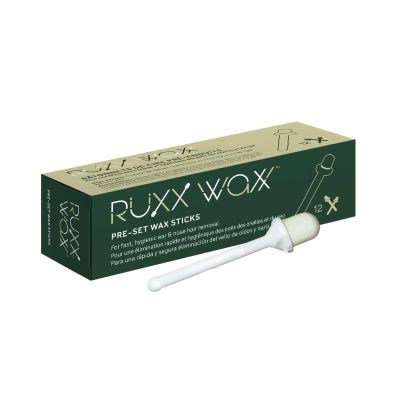 RXX WAXX Ear & Nose Hair Removal Wax Sticks (12 Count), Individually Wrapped Pre-Coated Wax Applicators for Men & Women, No-Mess Nasal & Ear Grooming Kit, Heat with Hair Dryer