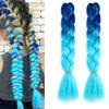 LiuliuBull Ombre Synthetic Glitter Jumbo Braids Extensions - 24 Inch Sparkle Rainbow Colored Braiding Hair for Women DIY Hairstyle(H69) view 2
