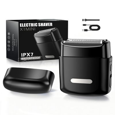 Electric Foil Shavers for Men: Mini Electric Razor with 3D Floating Blades for Smooth Shaving, IPX7 Waterproof & USB-C Fast Charge Cordless Face Shaver, Portable Home & Travel Grooming Gift