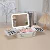 ANGESHA Professional Makeup Case with Adjustable LED Rings Light and Mirrored Portable Cosmetic Organiser for Women view 2