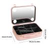 ANGESHA Professional Makeup Case with Adjustable LED Rings Light and Mirrored Portable Cosmetic Organiser for Women view 3