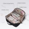 2025 Upgraded Travel Makeup Bag for Women, Makeup Bag for Woman, Puffer Waterproof Cosmetic Organizer with Brush Compartment & Handle, 180 Lay-Flat Design for Full-Size Skincare (Khaki) view 4