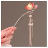 2 Pack Lotus Lantern Light Hairpins for Women and Girls Chinese Dangle Tassel Hair Sticks Hair Accessories view 2