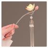 2 Pack Lotus Lantern Light Hairpins for Women and Girls Chinese Dangle Tassel Hair Sticks Hair Accessories view 4
