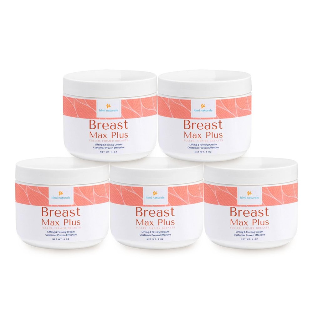 Kimi Naturals Breast Max Plus - Breast Enhancement Cream - Firming and Lifting Cream for Saggy Breast and Fast Growth - Breast Enlargement - 5 Month Supply